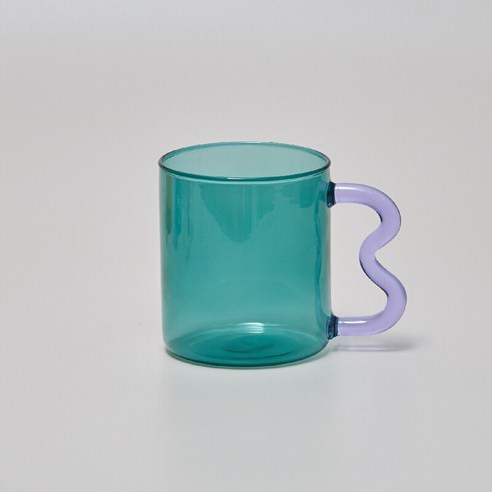웨이브 커피잔 머그잔 300ml, 청록색 08, 301-400ml
