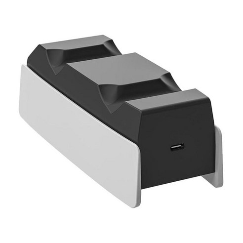 PS5 컨트롤러용 듀얼 충전기 컨트롤러 충전기 충전 스테이션 크래들, 15.8x5.7x5.6cm, 화이트, ABS 플라스틱