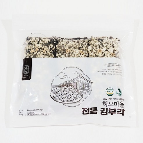 하오마을 프리미엄 수제김부각 - 흑미김부각 100g, 12개