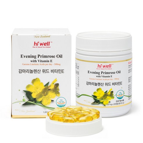 하이웰 달맞이꽃종자유 200캡슐 (2개월분) 감마리놀렌산 위드 비타민E, 200정, 1개