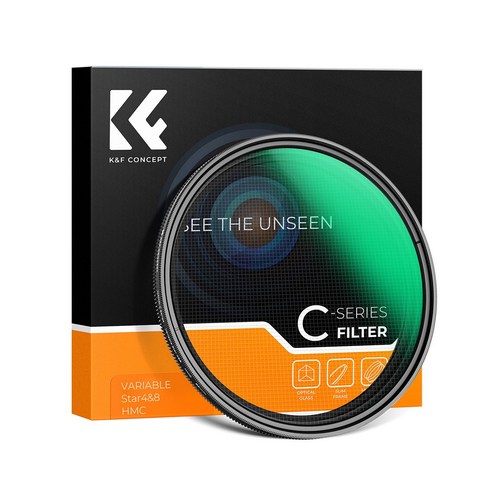 K&F CONCEPT HMC 크로스 가변 스타필터 4X 8X 필터 Japan AGC Glass 구경