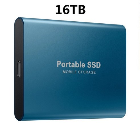 ssd 외장하드 2023 휴대용 SSD 타입-C USB 3.1 4TB 8TB 16TB 30TB 2TB 외장 M.2 노트북 데스크탑 플래시, 17 blue 16TB