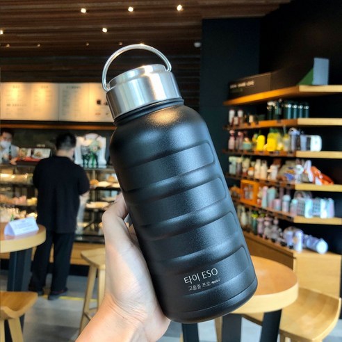MEIISEO대용량 스포츠 물통 다기능 물병 휴대용 스포츠 물통 대용량 보온병, 750ml-Black