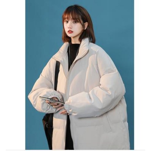 YY 솔리드 컬러 코튼 패딩 코트 여성 겨울 홍콩 스타일 코튼 패딩 코트 한국어 스타일 느슨한 코트 겨울 두꺼운 면화 패딩 코트