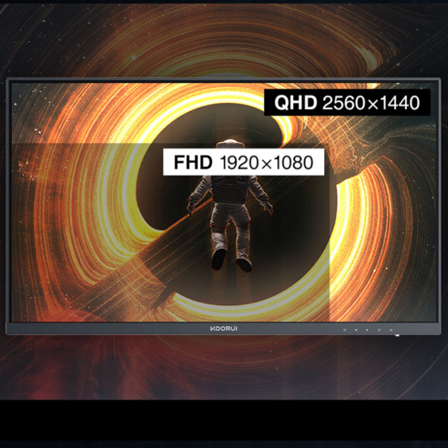 몰입적이고 빠른 게임 경험을 위한 KOORUI 1800R 커브드 QHD 게이밍 모니터