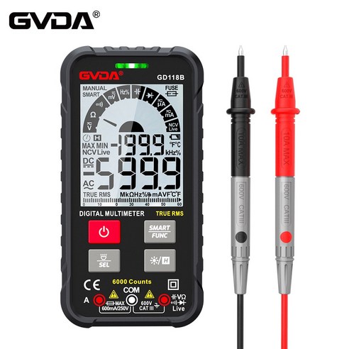 GVDA GD118B 전기테스터기 디지털 전압 전기, 1개