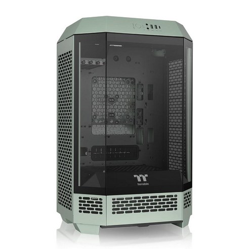 Thermaltake Tower 100 Snow Edition 강화 유리 타입-C (USB 3.1 Gen 2) 미니 타워 컴퓨터 섀시 Mini-ITX CA-1R3-00S6WN-00, Case_Matcha Green, 1개