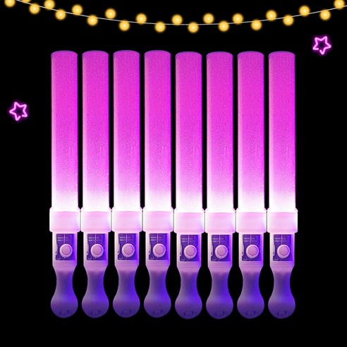 LED 막대 응원봉 야광봉, 8개, 핑크색
