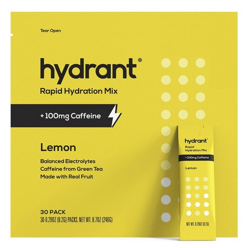 하이드런트 래피드 하이드레이션 믹스 +100mg 카페인 레몬 8.2g, 30개입