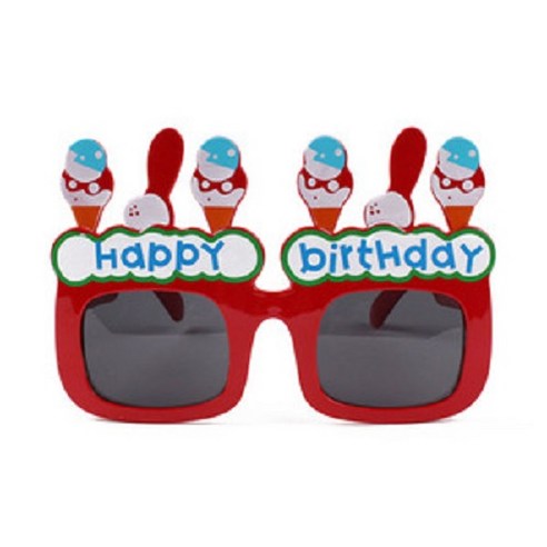 피플스파티 생일안경, 3개, 레드