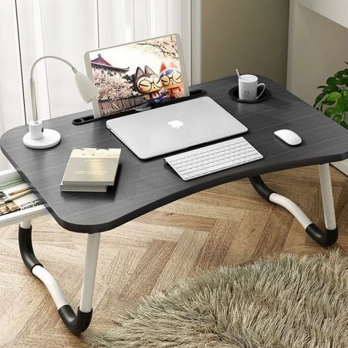 접이식 1인용탁자 베드테이블 침대테이블 휴대용책상 접이식 서랍형 좌식책상, 블랙(서랍있음)