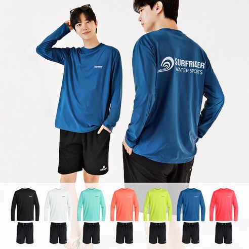 서프라이더 남녀 루즈핏래쉬가드 상의+하의 2종세트 / 7컬러 7COLOR 루즈핏 비치웨어 빅사이즈 SURFRIDER