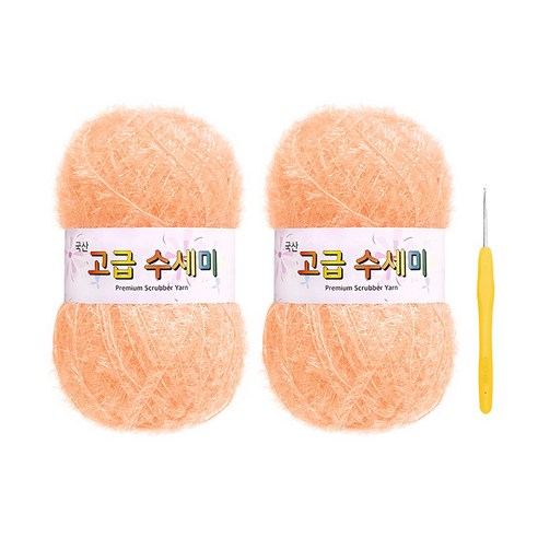 울클럽 별꽃수세미 DIY 고급수세미실 80g 2볼 + 코바늘 6호 (동영상제공), 153소프트만다린
