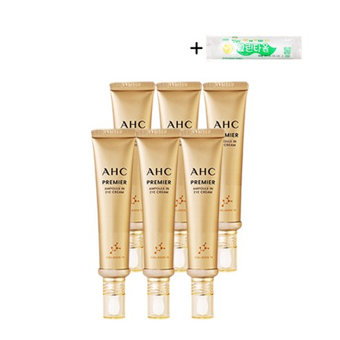 최신상 시즌11 AHC 프리미어 앰플 인 콜라겐T4 아이크림 40ml + 크린타올 물티슈 증정, 6개