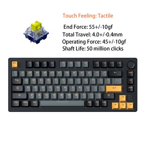 유무선 기계식 키보드 매크로 게이밍 축교환 EK75PRO, Black, Firefly switch
