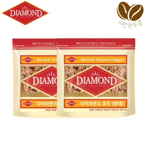 (주)동서 다이아몬드 호두 분태1kg+1kg 업소 토핑 제과용, 1kg, 2개
