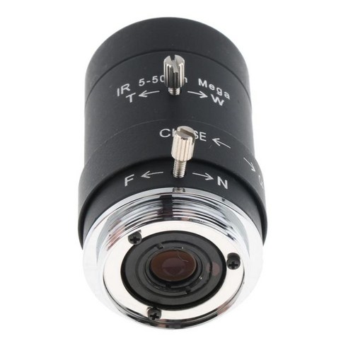 5mm 50mm 1/3 "F1.6 감시 카메라용 수동 조리개 렌즈 CS 브래킷, 블랙, 설명, 설명