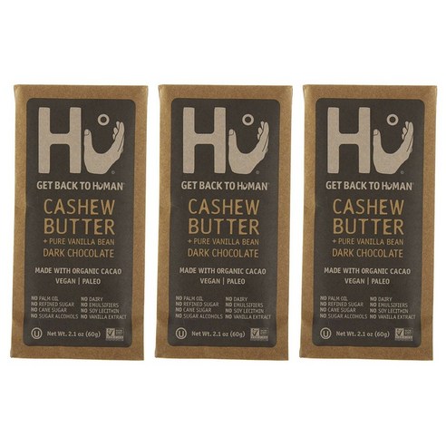 Hu 다크 초콜릿 60g 비건, 3개