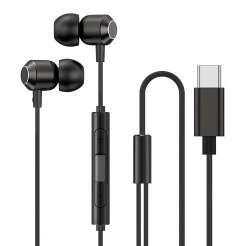 DFMEI 유선 헤드폰 고품질 헤비베이스 K 노래 라운드 헤드 타입 C는 Vivo Huawei Xiaomi Oppo OnePlus에 적합합니다., 검은 색 [Typec Flat 플러그 버전]