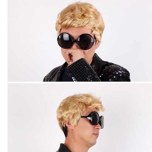 공연가발 파티가발 행사용 엠씨용 파티룸 복고풍가발 깜찍발랄 연극, 골드