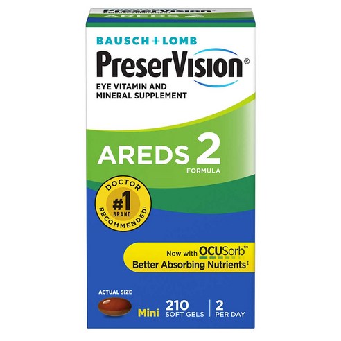 바슈롬 프리저비전 AREDS 2 포뮬러 소프트젤 210개입 1병 / Bausch Lomb Preser Vision AREDS 2 210ct 1bt Exp. 2024/05, 1개, 210정 Best Top5