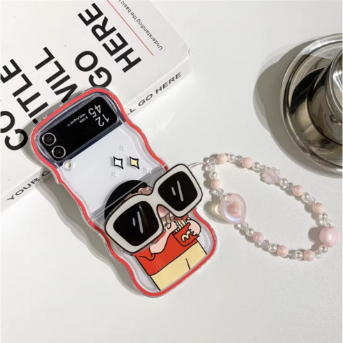 짱구와 선글라스가 만나는 사랑스럽고 보호적인 Z 플립 케이스