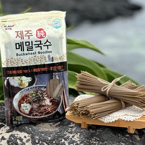 제주 100% 순메밀면 메밀 국수 모밀 들깨 칼국수 국산 글루텐프리 소바 쯔유 제주발송, 500g, 4개