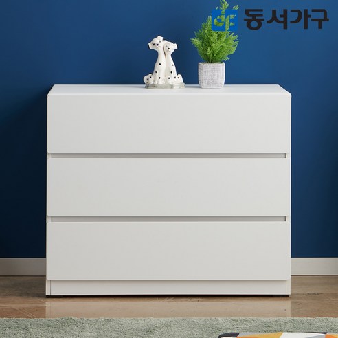 동서가구 론다 800 3단 서랍장 DF640782, 화이트