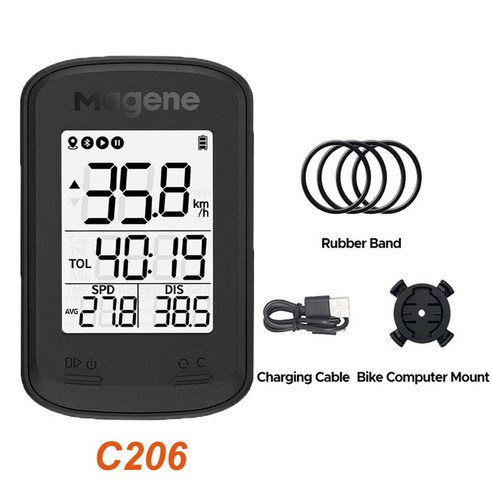 자전거속도계 Magene 스마트 자전거 컴퓨터 C206/PRO 무선 GPS 속도계 방수 도로 Mtb 사이클링 주행 거리계, [04]C206, C206, 1개