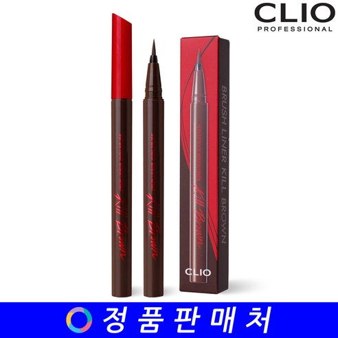 머지 더 퍼스트 이지드로잉 젤 아이라이너 0.14g, EG2 체스트넛, 1개 클리오아이라이너 10 클리오 수퍼프루프 브러쉬 라이너, 02 킬브라운, 1개