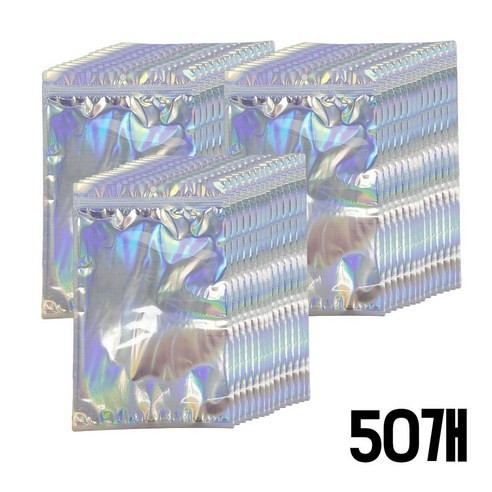다용도 선물 악세사리 소품 포카 파우치 포장 홀로그램 지퍼백, 50개