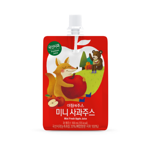 아침에주스 서울우유 미니 사과 주스, 100ml, 40개 사과즙파우치 Best Top5