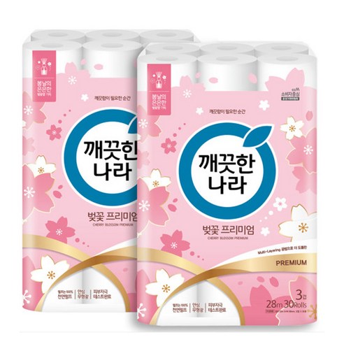 깨끗한나라 허브가든 벚꽃 프리미엄 와이드 30m, 27m, 30개입, 2개