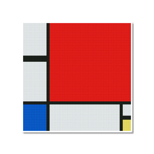 모모픽스 보석십자수 30x30cm 캔버스형 AB비즈, DC01 몬드리안 빨강파랑노랑의 구성