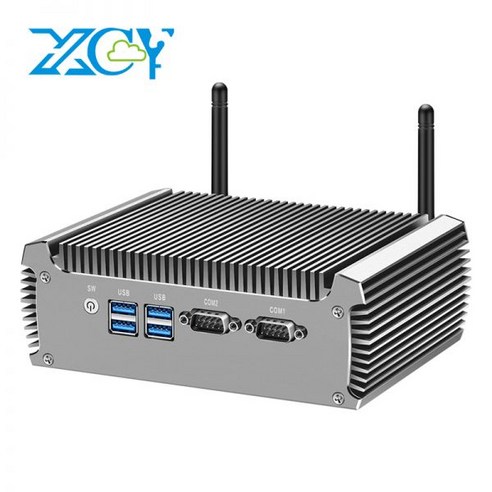 고사양 미니 PC 데스크탑 가성비 사무용 XCY 팬리스 산업용 인텔 코어 i7 4500U 2x RS 232 직렬 포트 듀얼 GbE LAN 4x USB 지원 와이파이 윈도우 리눅스, [04] No RAM No SSD NoWiFi, Intel Celeron 2955U