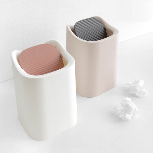 책상 정리의 핵심: 더에버 미니 쓰레기통 스윙 휴지통