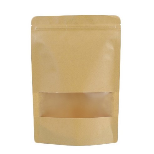 스탠드 소분 커피 봉투 지퍼백 크라프트 창 500g용 20x30cm, 특대(XL), 50개입, 1세트