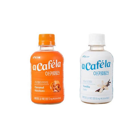 빙그레 아카페라 바닐라 + 캬라멜마끼아또, 240ml, 20개