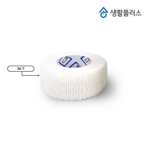생활플러스 자가점착 탄력 밴드 2.5cm, 화이트, 36개