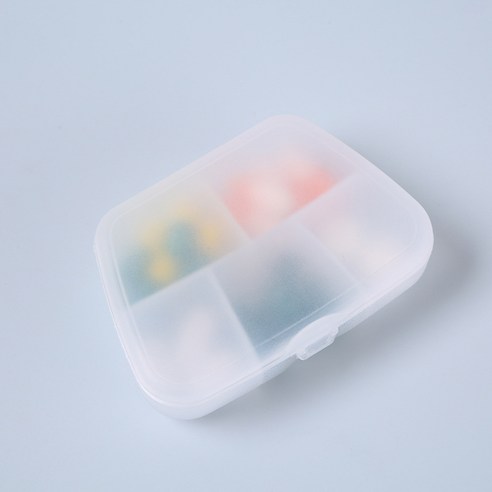 휴대용 투명 작은 5 구획 약 상자 미니 1 주 하위 포장 작은 약 상자 플라스틱 보관 상자 보관 보석 상자, 투명하다., 8.5*6*2cm