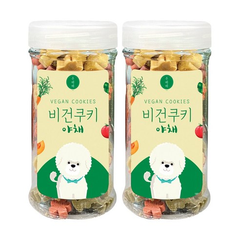 강아지 비건 트릿 간식 부드러운 쿠키 저알러지 노견 노령견 간식, 1개, 180g, 야채