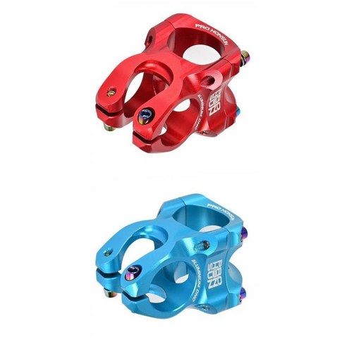 자전거 알루미늄 합금 MTB 산악 자전거 핸들 바 스템 31.8mm 레드+자전거 알루미늄 합금 MTB 산악 자전거 핸들 바, 레드+블루