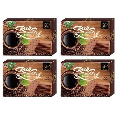 리치 에스프레소 커피 비스킷 350g X 2곽 세트 (과자낱개 총160여개입) 대용량, 4개