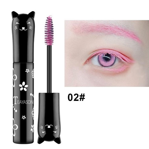 TEAYASON 컬러 마스카라 방수 빠른 건조 속눈썹 컬링 연장 6가지 색상, 블랙, 1개