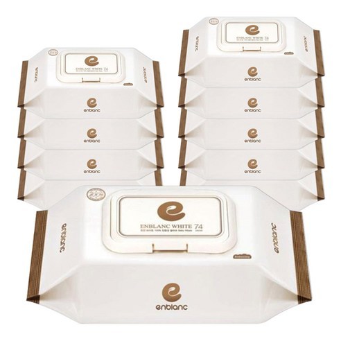 앙블랑 프리미엄 화이트 아기물티슈 캡형 70gsm, 74매, 10팩