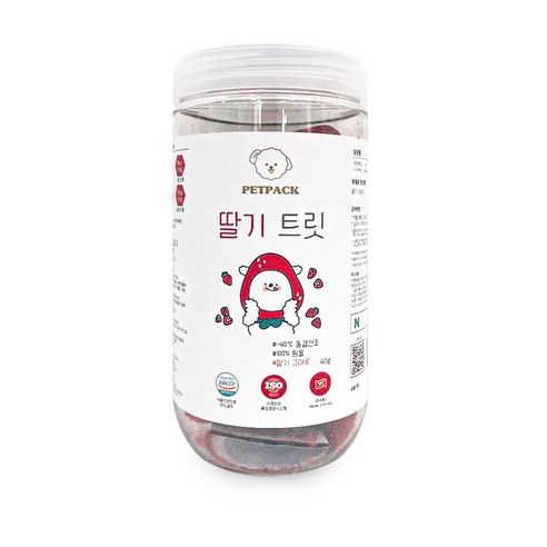 펫팩 동결건조 간식, 1개, 40g, 딸기 트릿