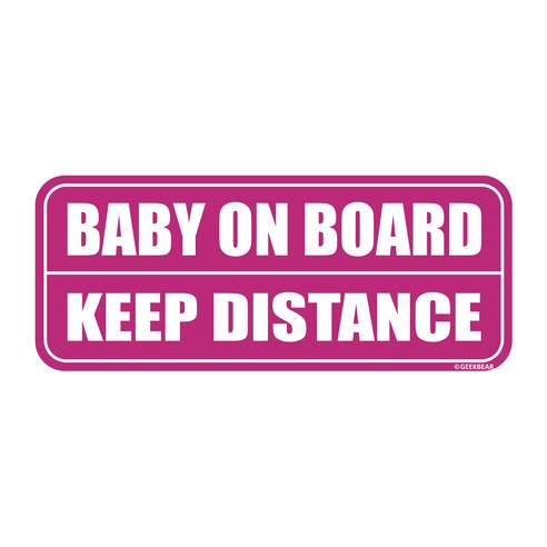 긱베어 베이비온보드 자석 아기가타고있어요 baby in car 베이비인카 반사 탈부착 마그넷 baby on board, 6. 핑크, 1개