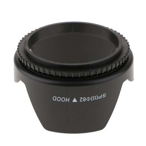 82mm 나사 마운트 가역 튤립 꽃 크라운 꽃잎 모양의 카메라 렌즈 후드, 설명, 블랙, 설명