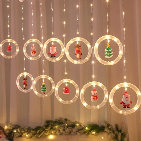 TeeFly LED 크리스마스 문자열 조명 산타 클로스 엘크 디자인 장식을위한 3 미터 램프, 반지 / 3m.
