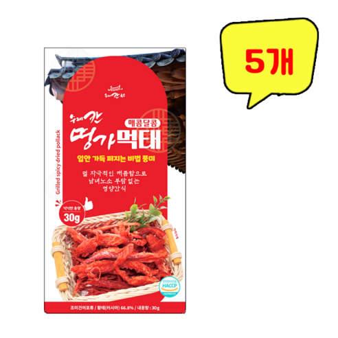 수제칸 명가 매콤달콤 먹태구이, 5개, 30g